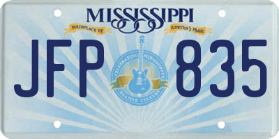MS license plate JFP835