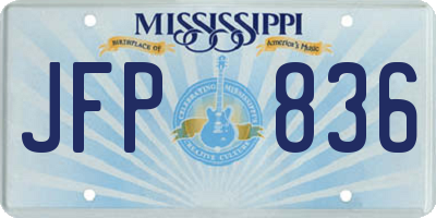 MS license plate JFP836