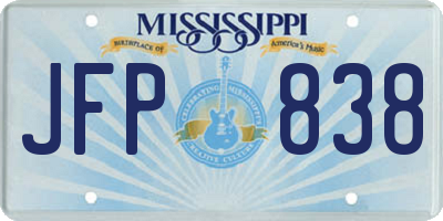 MS license plate JFP838