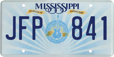 MS license plate JFP841