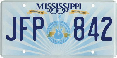 MS license plate JFP842
