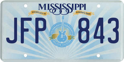 MS license plate JFP843