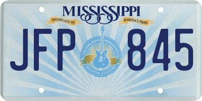 MS license plate JFP845