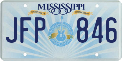 MS license plate JFP846