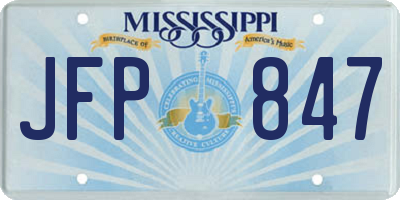 MS license plate JFP847