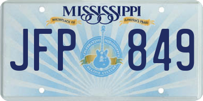 MS license plate JFP849