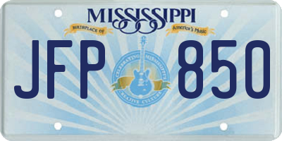 MS license plate JFP850