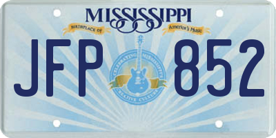 MS license plate JFP852