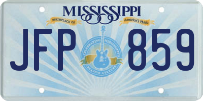 MS license plate JFP859