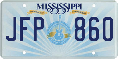 MS license plate JFP860