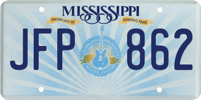 MS license plate JFP862