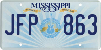 MS license plate JFP863