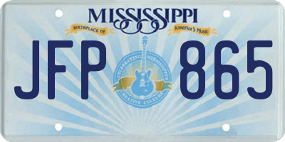 MS license plate JFP865