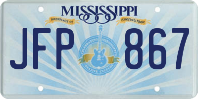 MS license plate JFP867