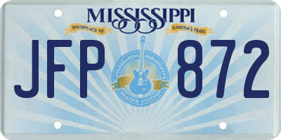 MS license plate JFP872