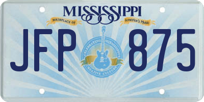 MS license plate JFP875