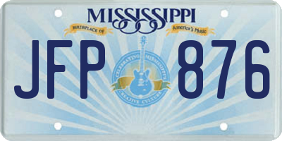 MS license plate JFP876