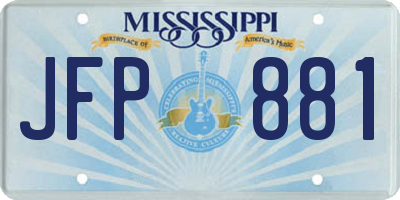 MS license plate JFP881
