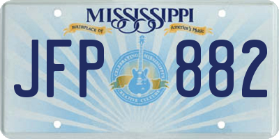 MS license plate JFP882