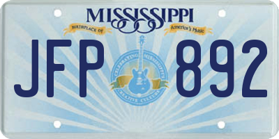 MS license plate JFP892