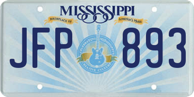 MS license plate JFP893