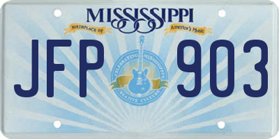 MS license plate JFP903