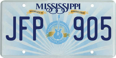 MS license plate JFP905