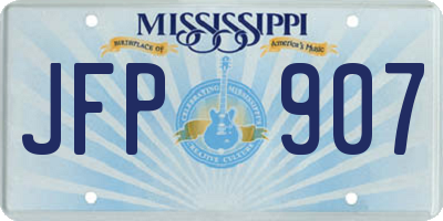 MS license plate JFP907