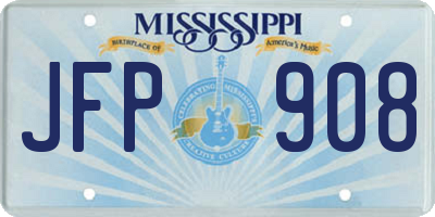 MS license plate JFP908