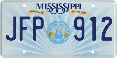 MS license plate JFP912