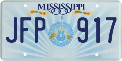 MS license plate JFP917
