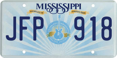 MS license plate JFP918