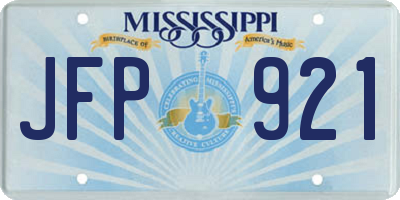MS license plate JFP921