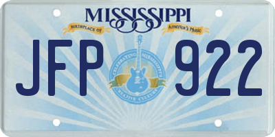 MS license plate JFP922