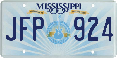 MS license plate JFP924