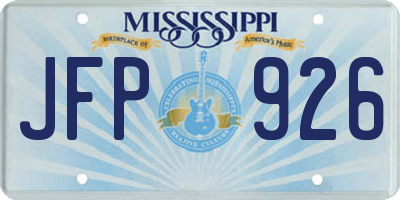 MS license plate JFP926