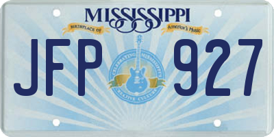 MS license plate JFP927