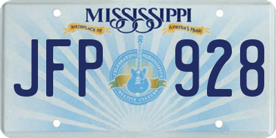 MS license plate JFP928