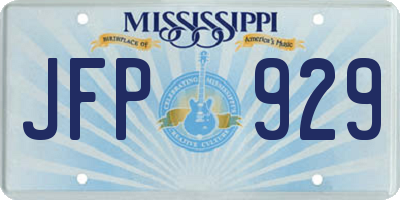 MS license plate JFP929