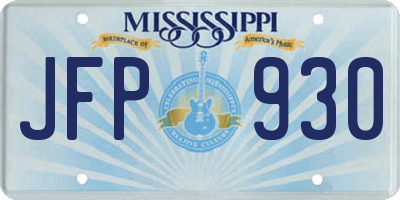 MS license plate JFP930