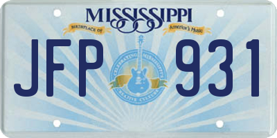 MS license plate JFP931