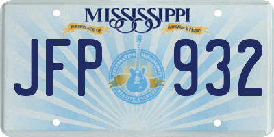 MS license plate JFP932