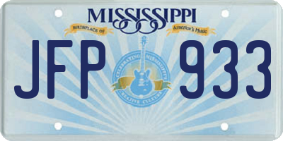 MS license plate JFP933
