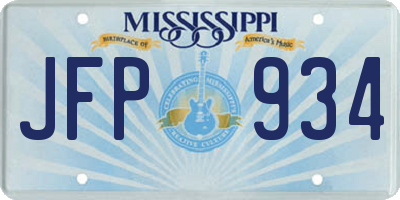 MS license plate JFP934