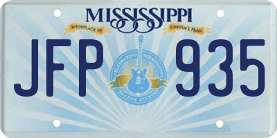 MS license plate JFP935