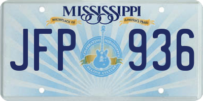 MS license plate JFP936