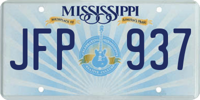 MS license plate JFP937