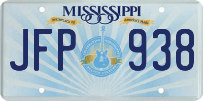 MS license plate JFP938