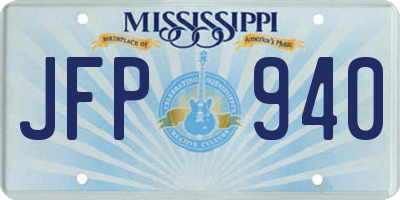 MS license plate JFP940