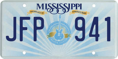 MS license plate JFP941